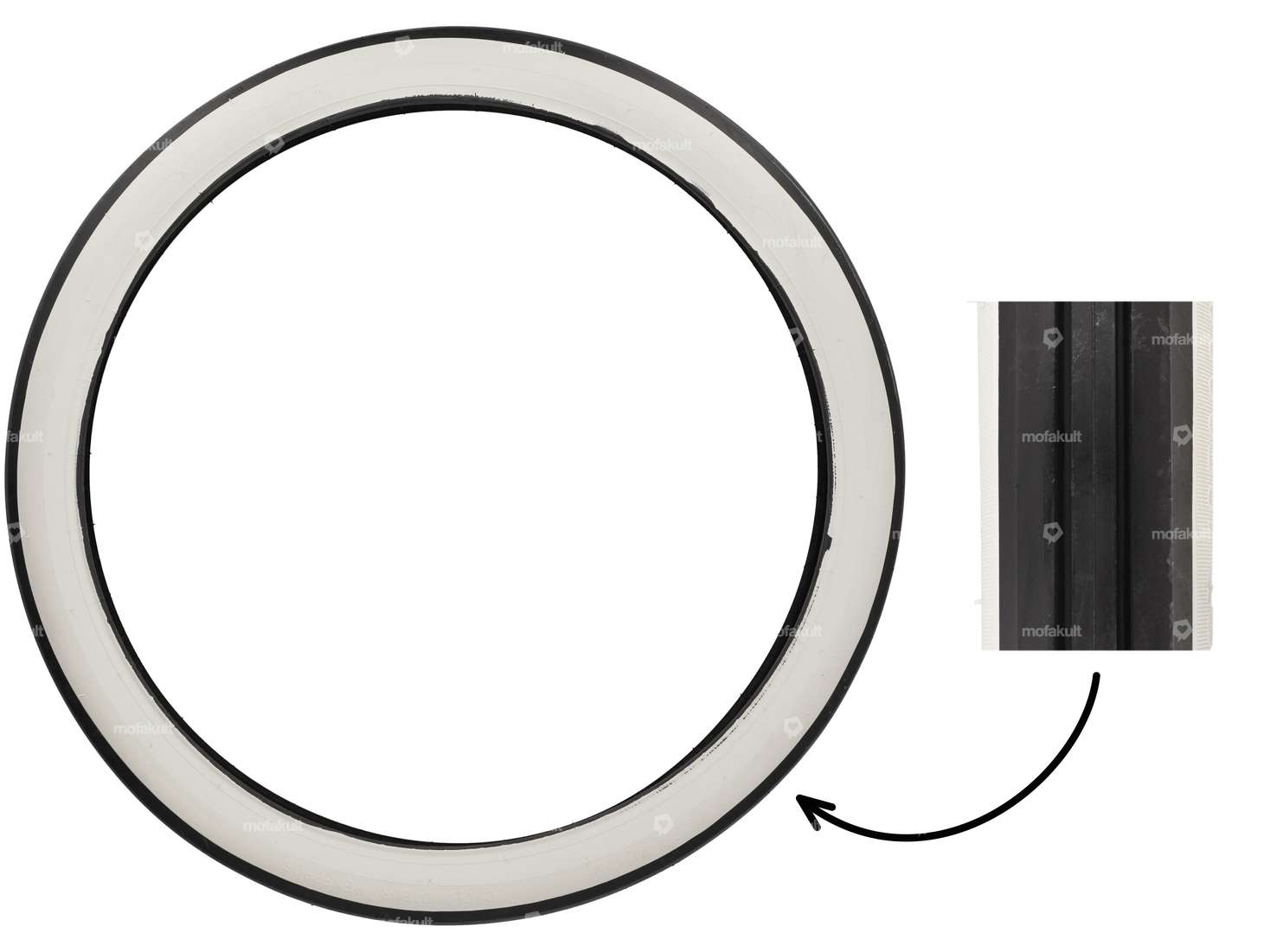 Hutchinson 1.75 x 19" tire friction roller whitewall | Solex Carousel Image 1