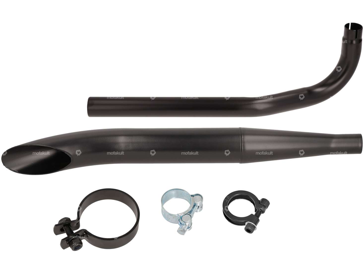 Auspuff-Set Sidepipe Ø 32 / 60 mm schwarz | Sachs 503 Carousel Image 1