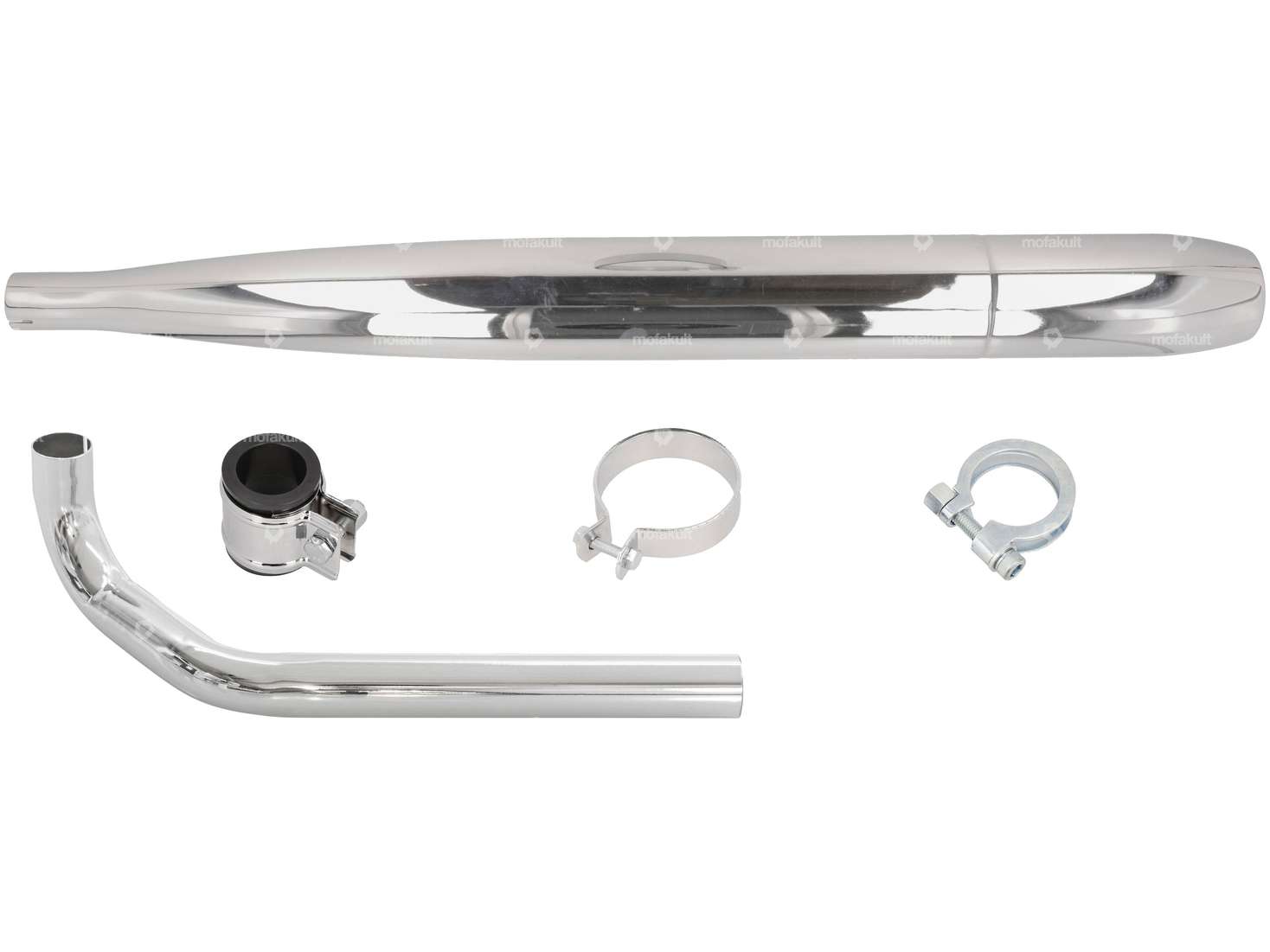 Auspuff-Set Zigarre Ø 28 / 65 mm Chrom | Hercules Prima, Optima Carousel Image 1