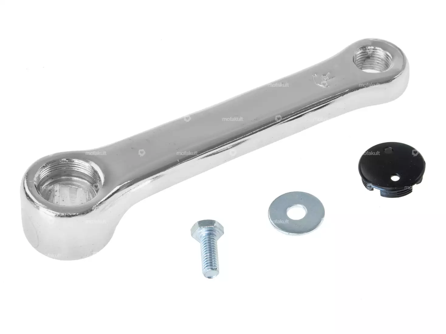 Pedalarm Tretkurbel Set Verchromt - 145mm Gerade Für Hercules Moped & Mofa Mit 16mm Aufnahme