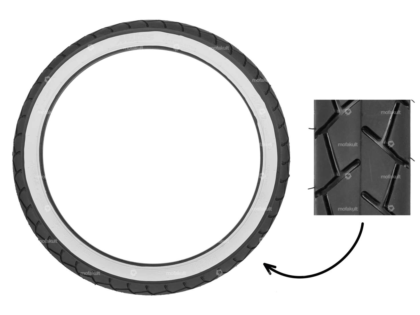 Mitas 2.50 x 17" Reifen MC11 Semi-Slick Weisswand Carousel Image 1