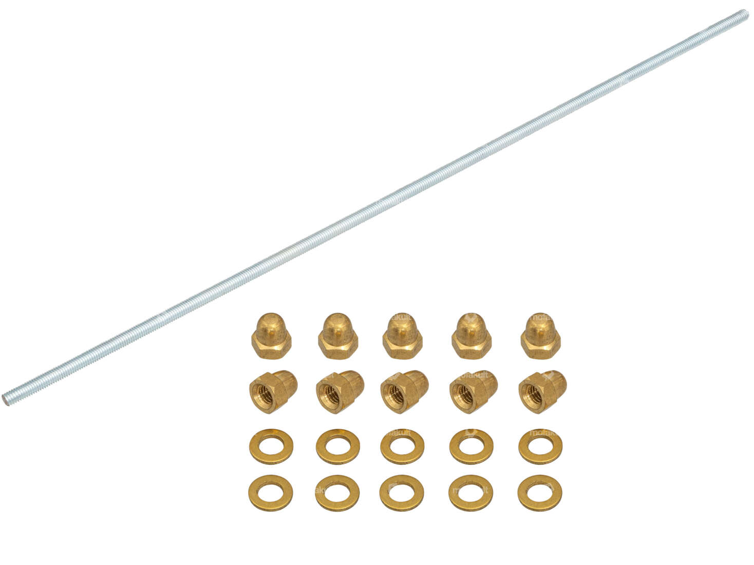 66HEROES cap nut with washer and threaded rod set M4 - M10 brass / steel Carousel Image 1