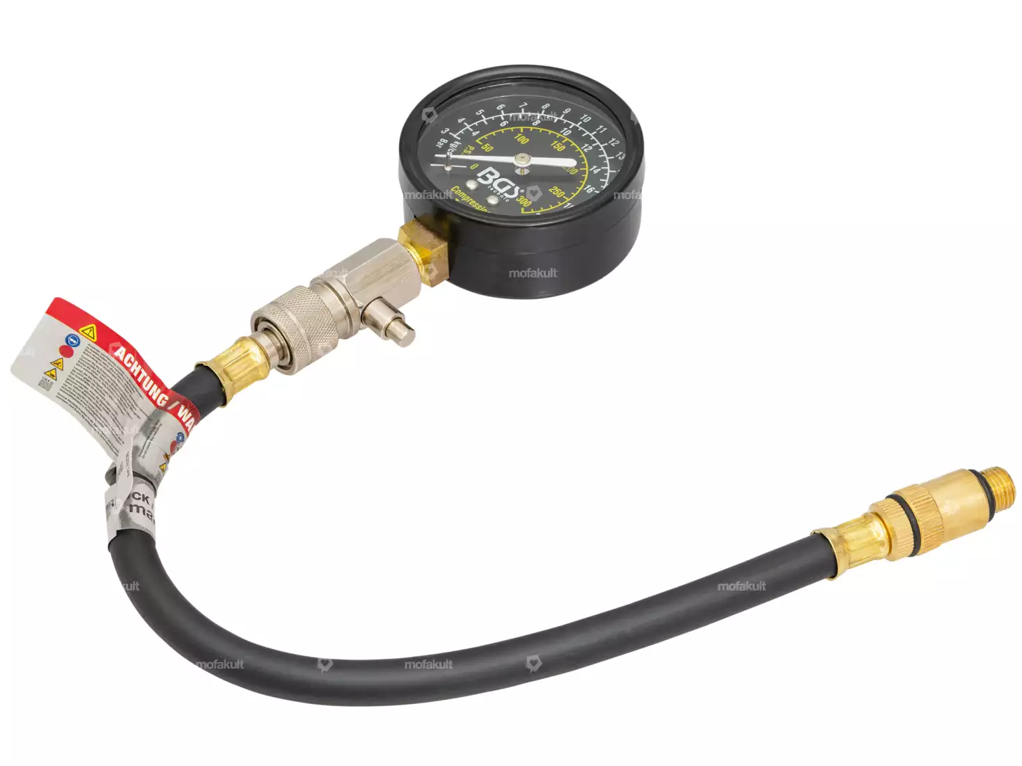Testeur De Compression BGS 8235 - Pour Bougies M10 Et M14 - Jauge 0-21 Bar - Diagnostic Moteur