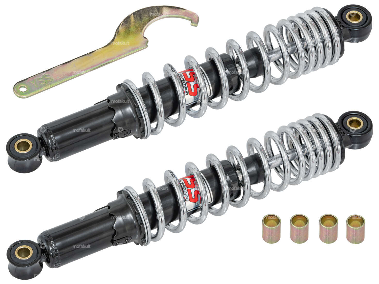 YSS Stossdämpfer 32 cm schwarz / Chrom (Öldruck) Carousel Image 1