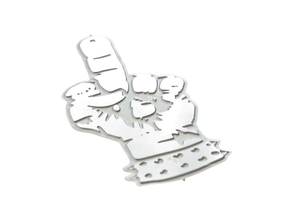 Sticker "Middle finger" aluminum 37 x 69 mm Carousel Image 2