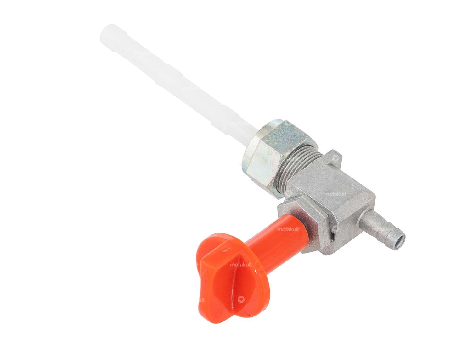 OMG Benzinhahn senkrecht M16x1 (mit Überwurfmutter) unten abgehend Drehknopf rot Carousel Image 2