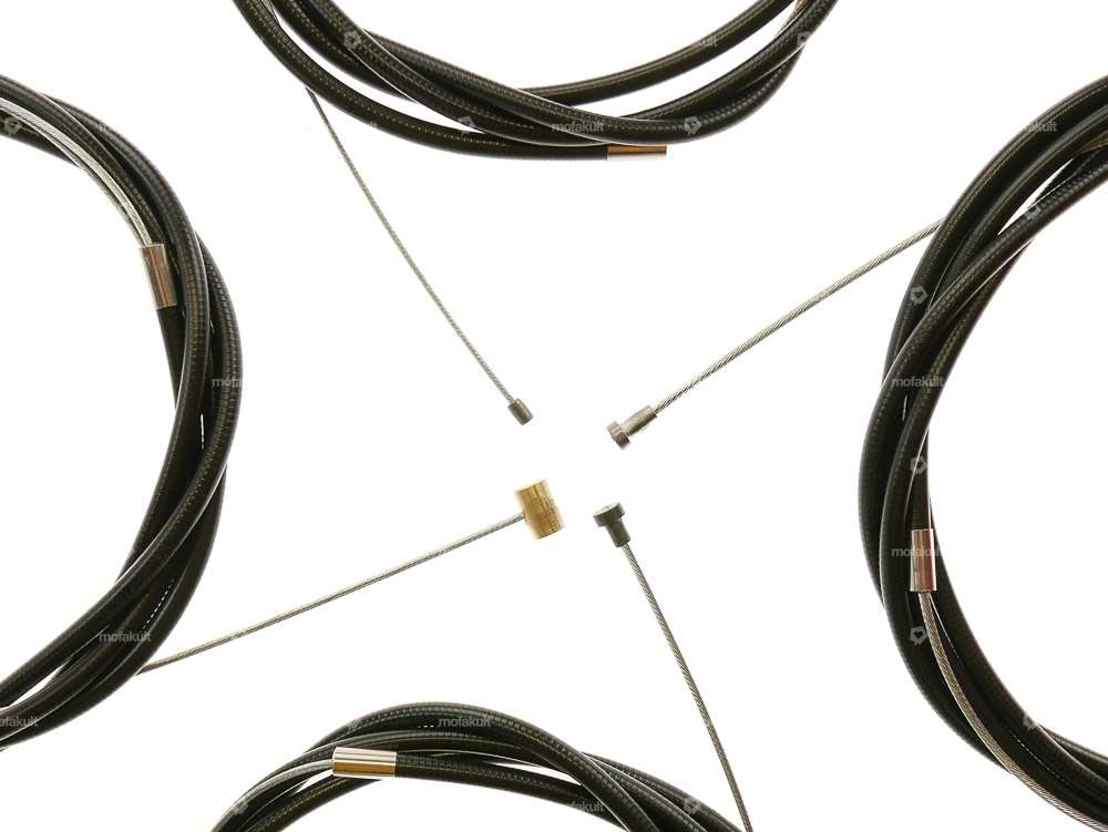 Cable set cut black high handlebars (1A quality) | Puch Maxi Carousel Image 2