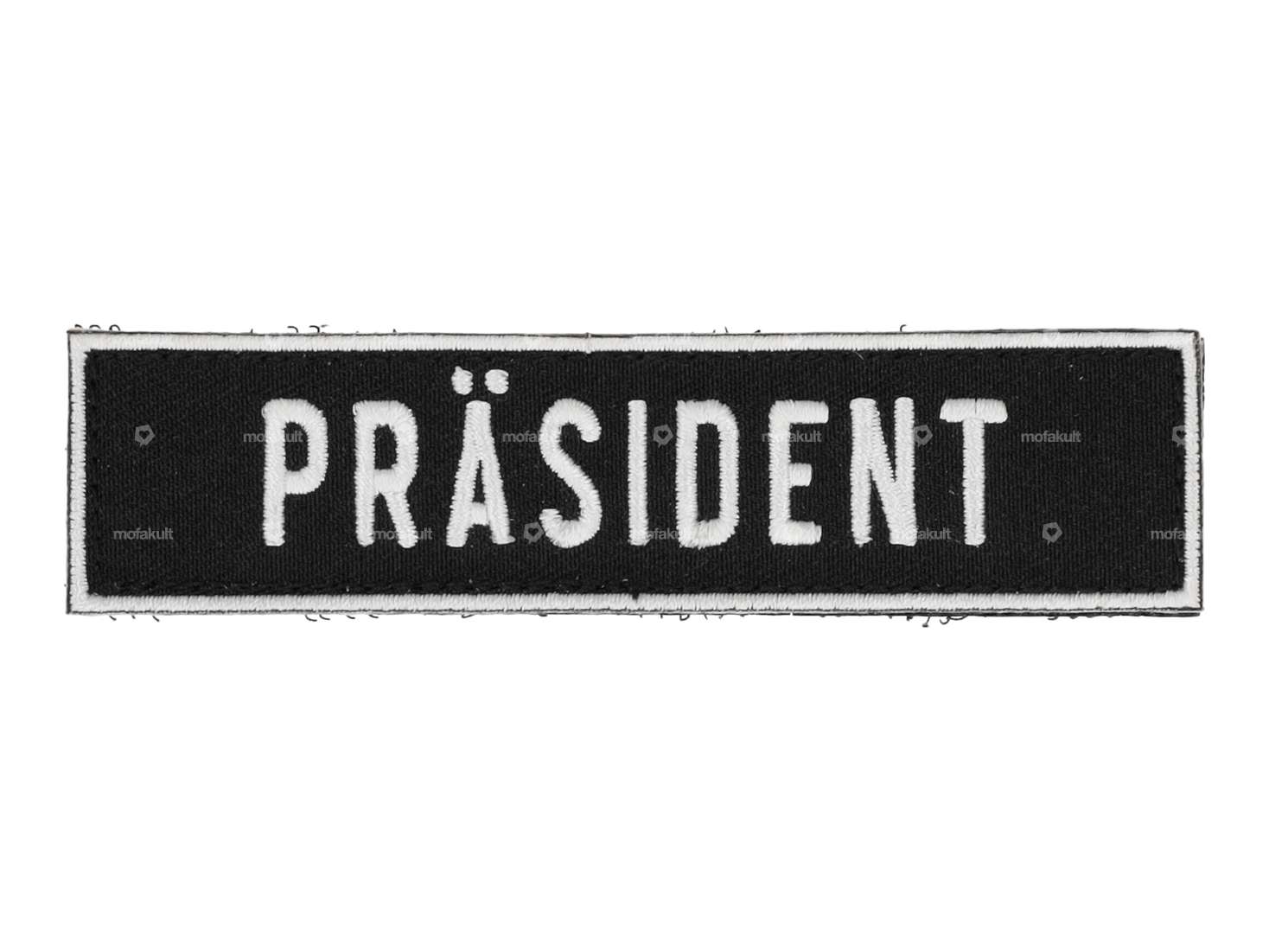 mk-Merch Klett-Patch «PRÄSIDENT» 100 x 25 mm Carousel Image 1