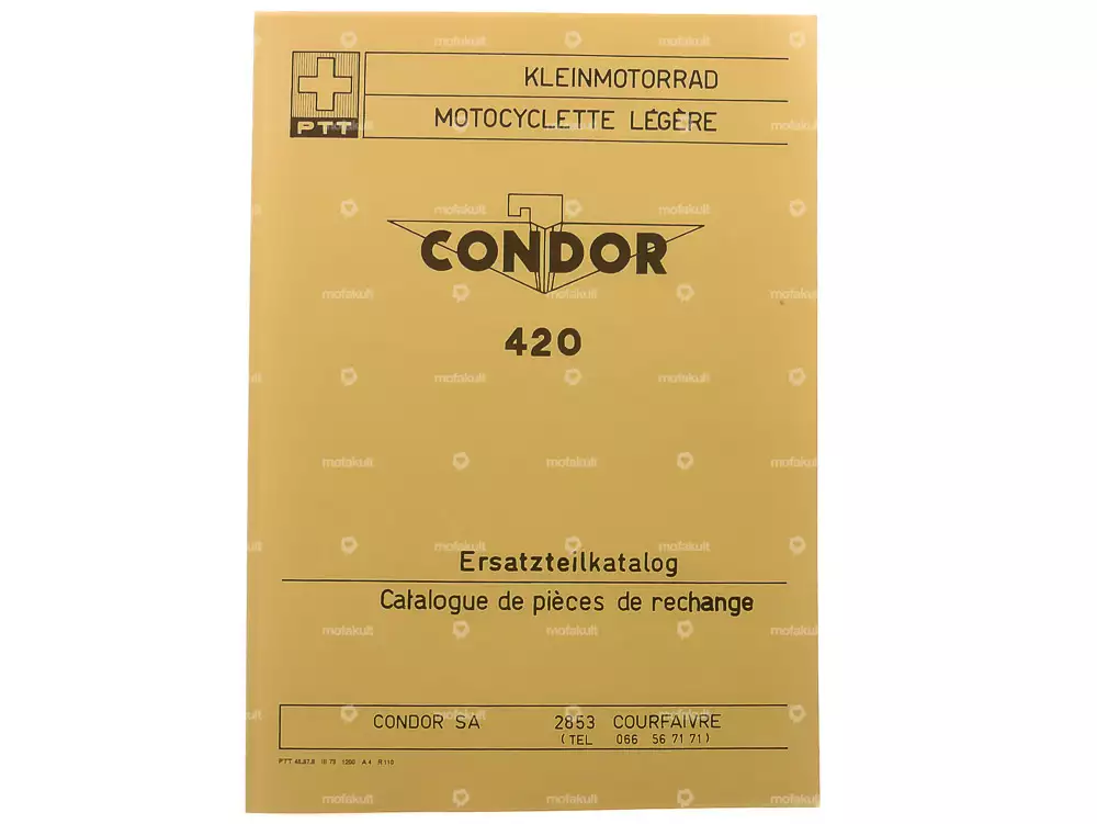 Ersatzteilkatalog | Condor PTT Typ 420 Kleinmotorrad | mofakult