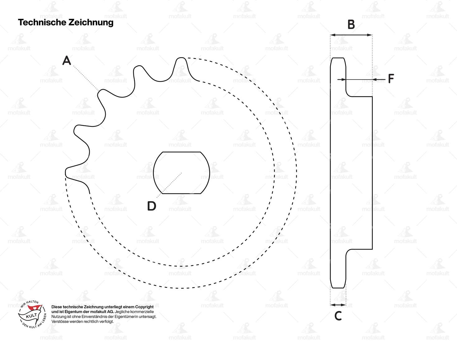 ESJOT Ritzel 11 Zähne einseitiger Absatz | Kreidler Carousel Image 3