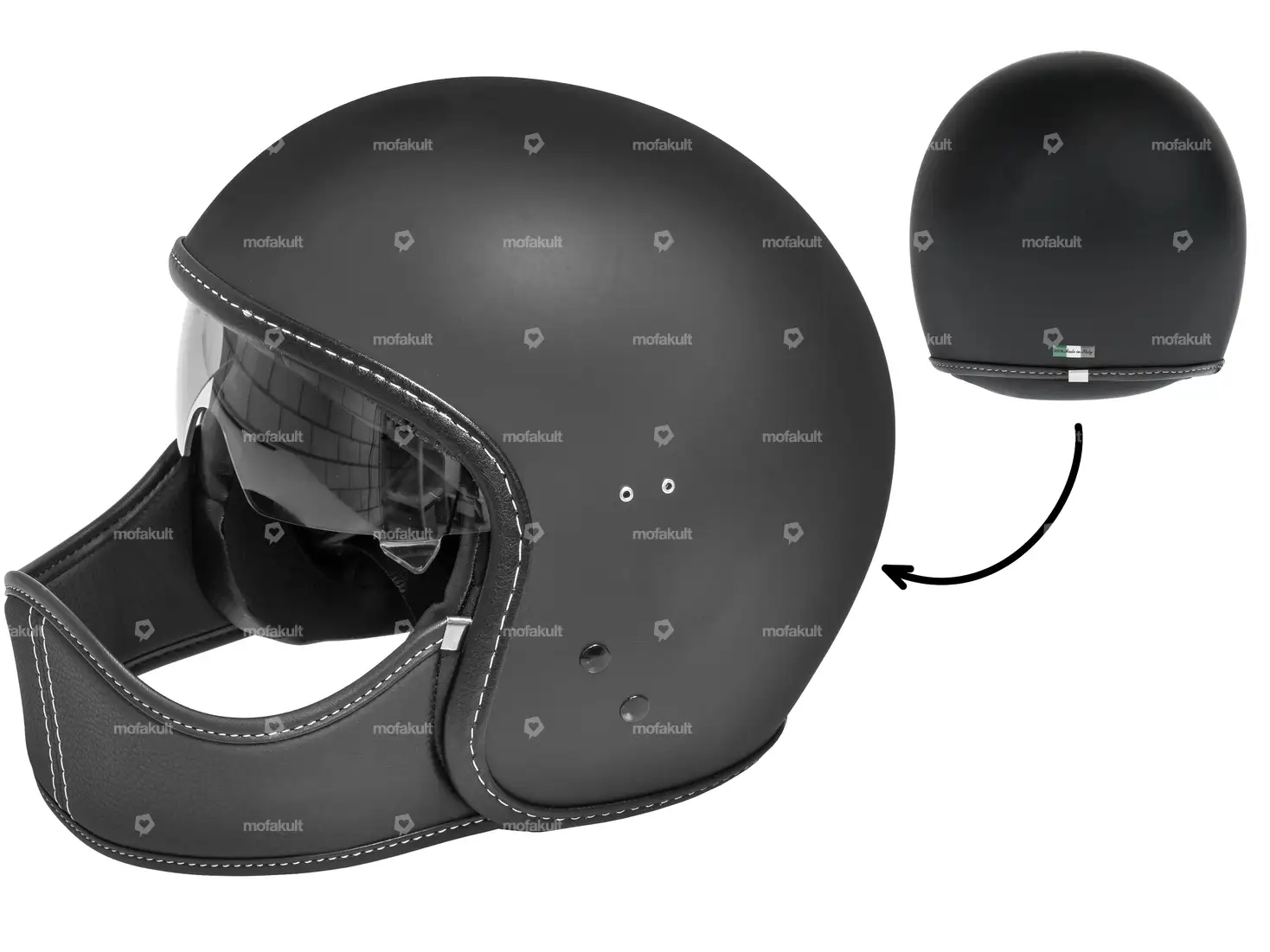 Jet helmet Crazy black matt (S / L) | mofakult