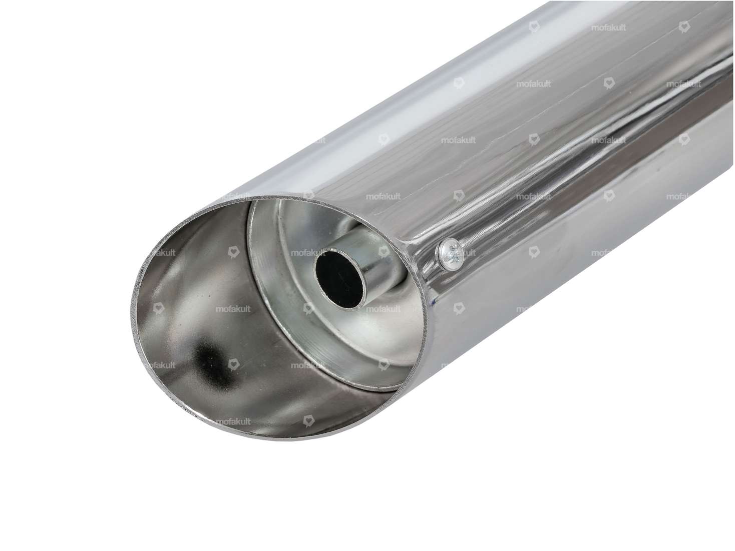 Auspuff Boss Demper Ø 28 / 60 mm mit Lasche Chrom | Puch Carousel Image 7