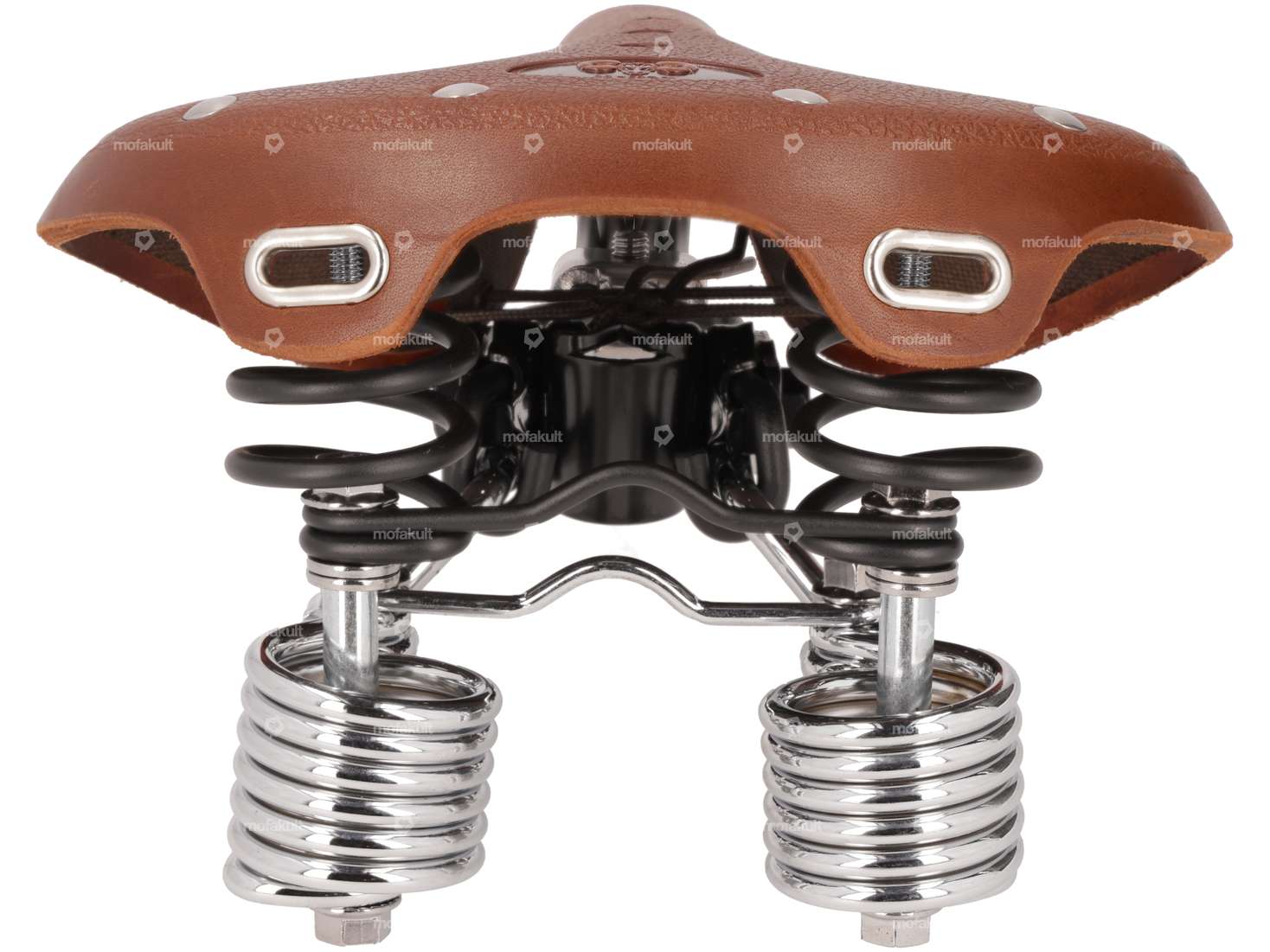 66HEROES Sattel «Luxus» braun Leder gefedert Carousel Image 3