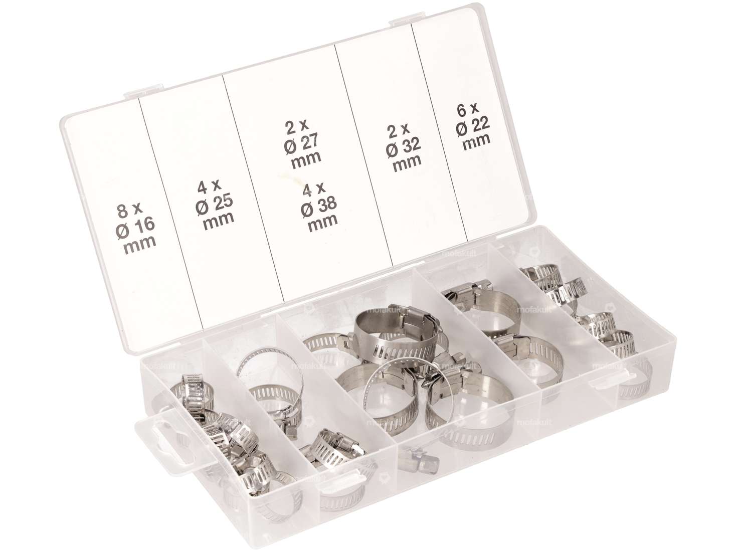 BGS screw clamp assortment 16 - 38 mm 26 pcs. stainless steel Carousel Image 1