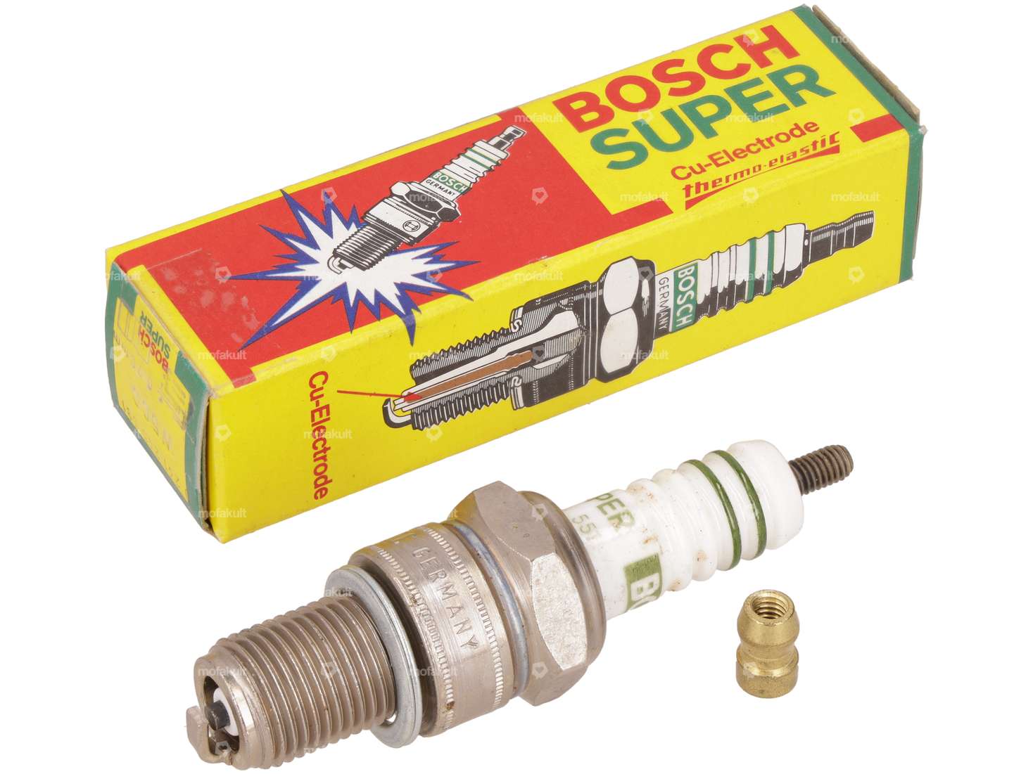 Bosch W5CC Zündkerze Cu-Elektrode Langgewinde NOS Carousel Image 1