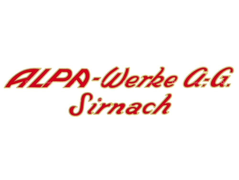 Aufkleber «ALPA-Werke A:G. Sirnach» 150 x 36 mm Carousel Image 1