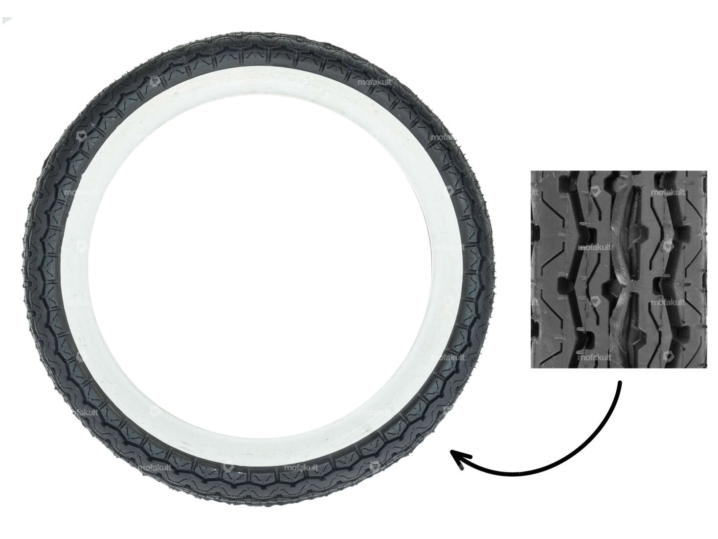 Fortune 2.75 x 17" tires F911 whitewall Carousel Image 1