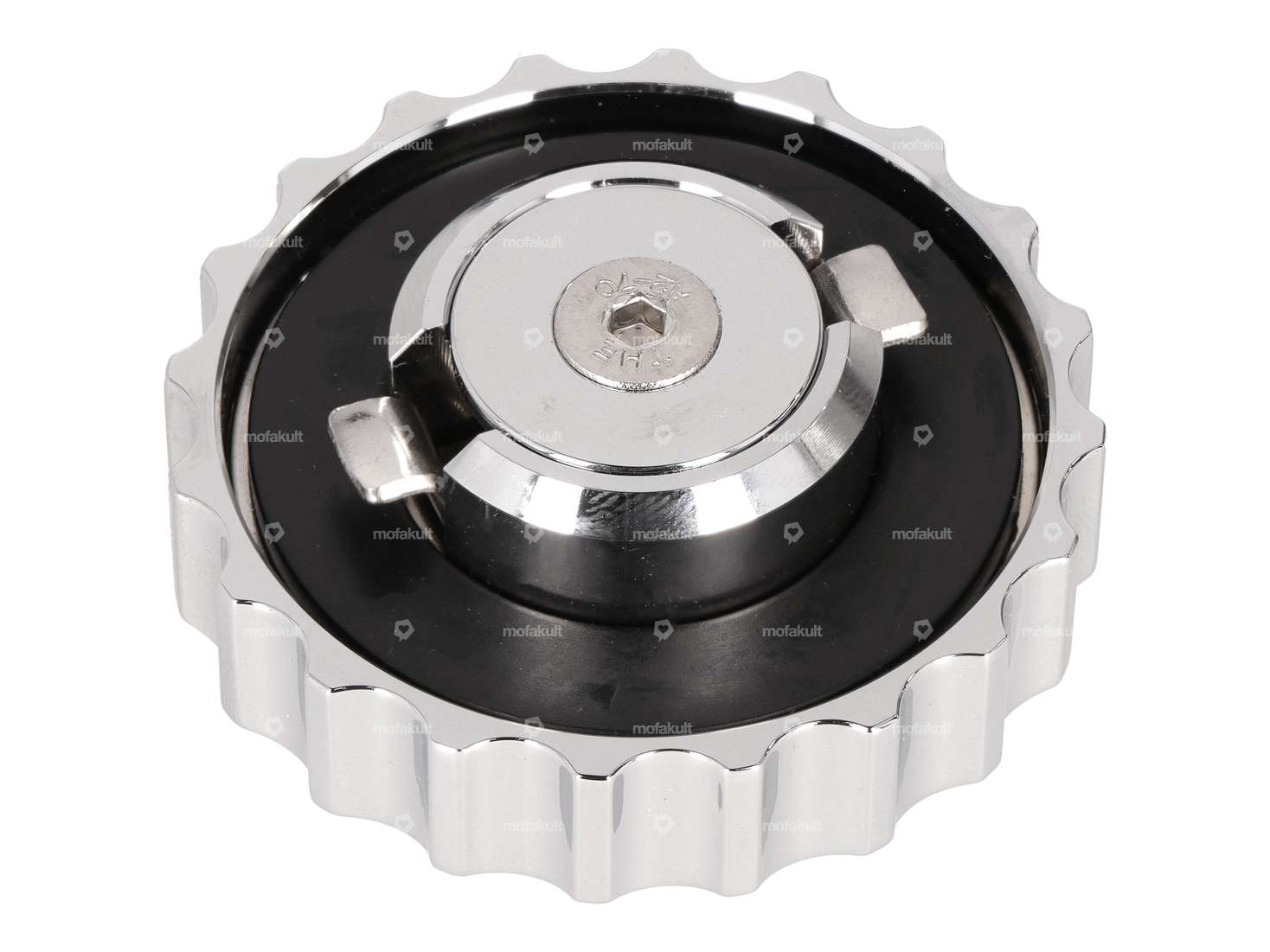 66HEROES Tankdeckel Bajonett 30 mm Chrom Carousel Image 2