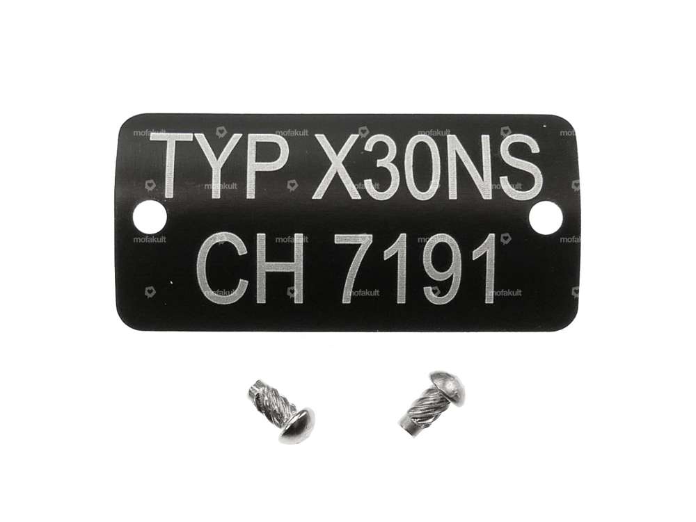 swiing® revival type plate TYPE X30 NS CH7191 | Puch Carousel Image 1