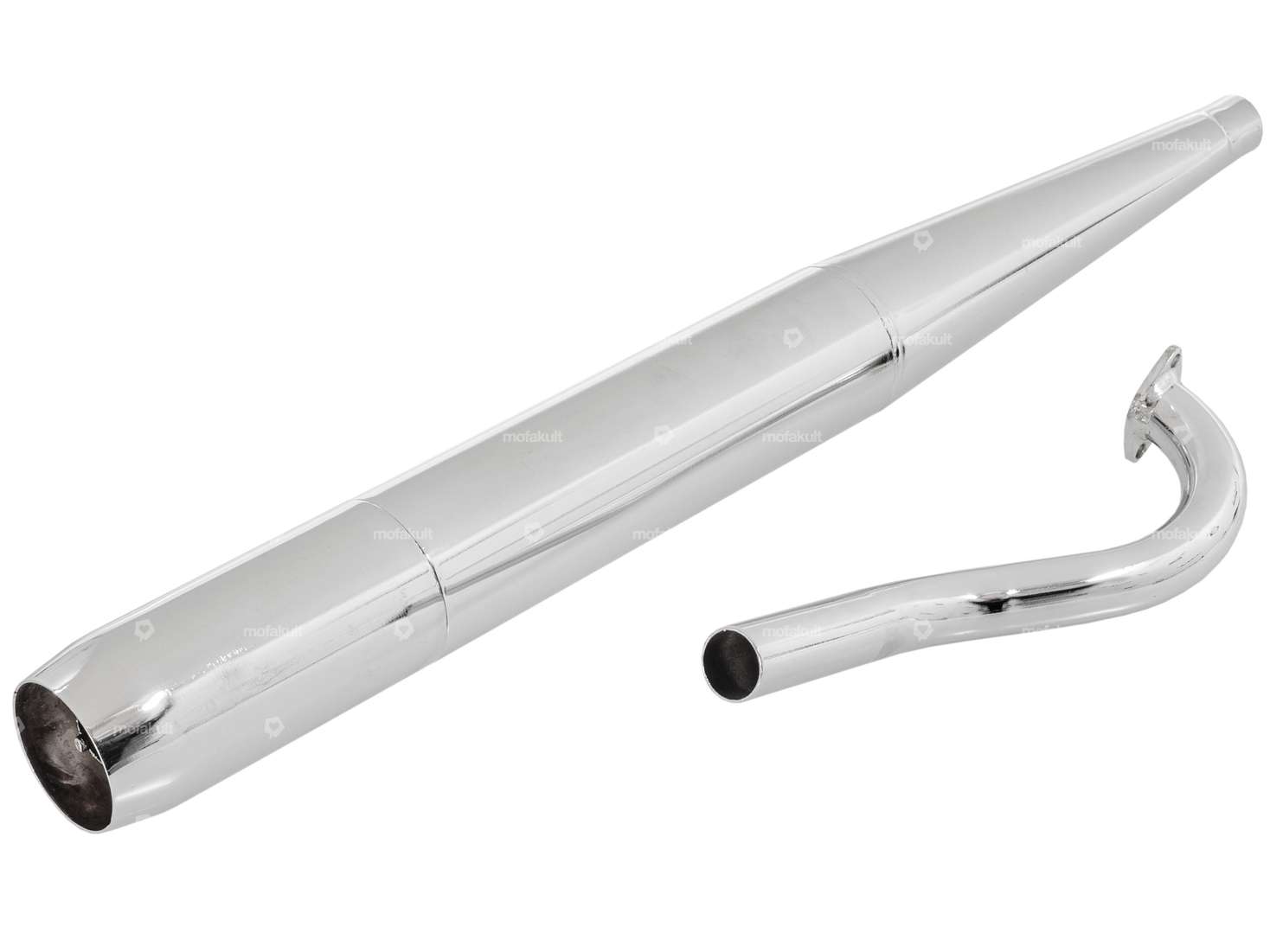 Exhaust cigar 28 mm chrome | Puch Maxi S, N / X30 NS, NL Carousel Image 2