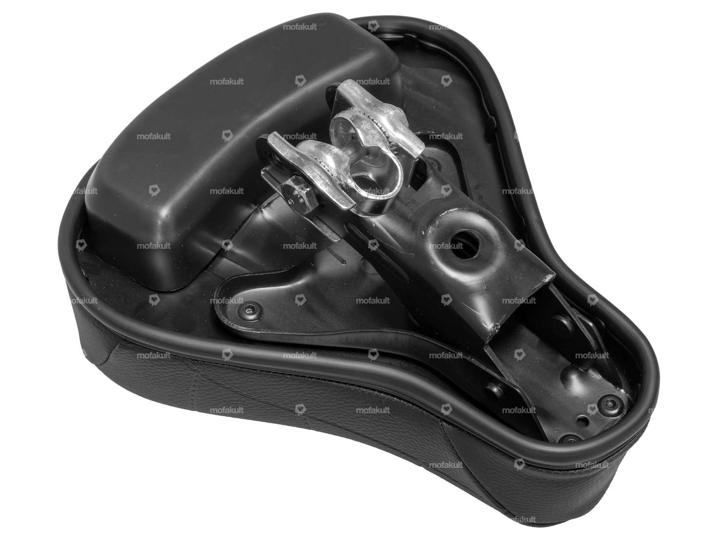 Sattel gefedert niedrig mit Werkzeugbox schwarz (1A-Qualität) Carousel Image 4