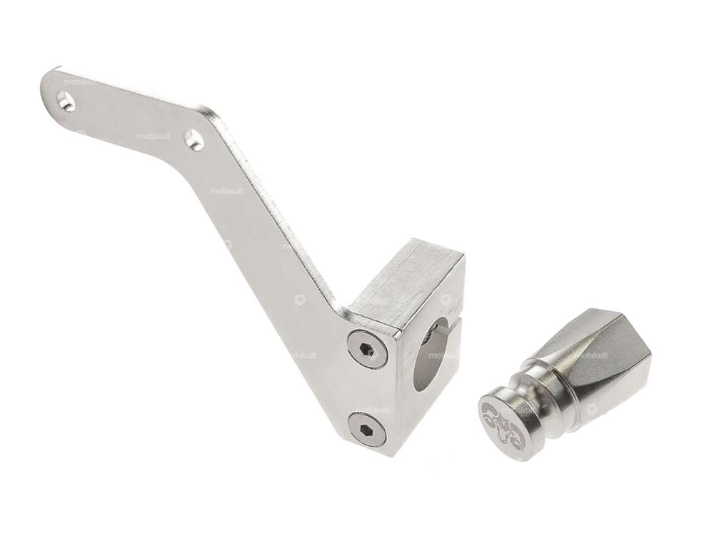 66HEROES License plate holder side incl. mounting pin Inox (DE version) Carousel Image 2