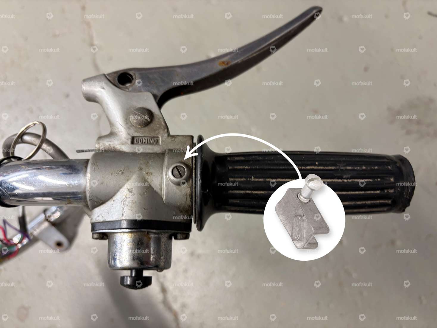 Domino Gleitstein Gasdrehgriff Alu (altes Modell) Carousel Image 4