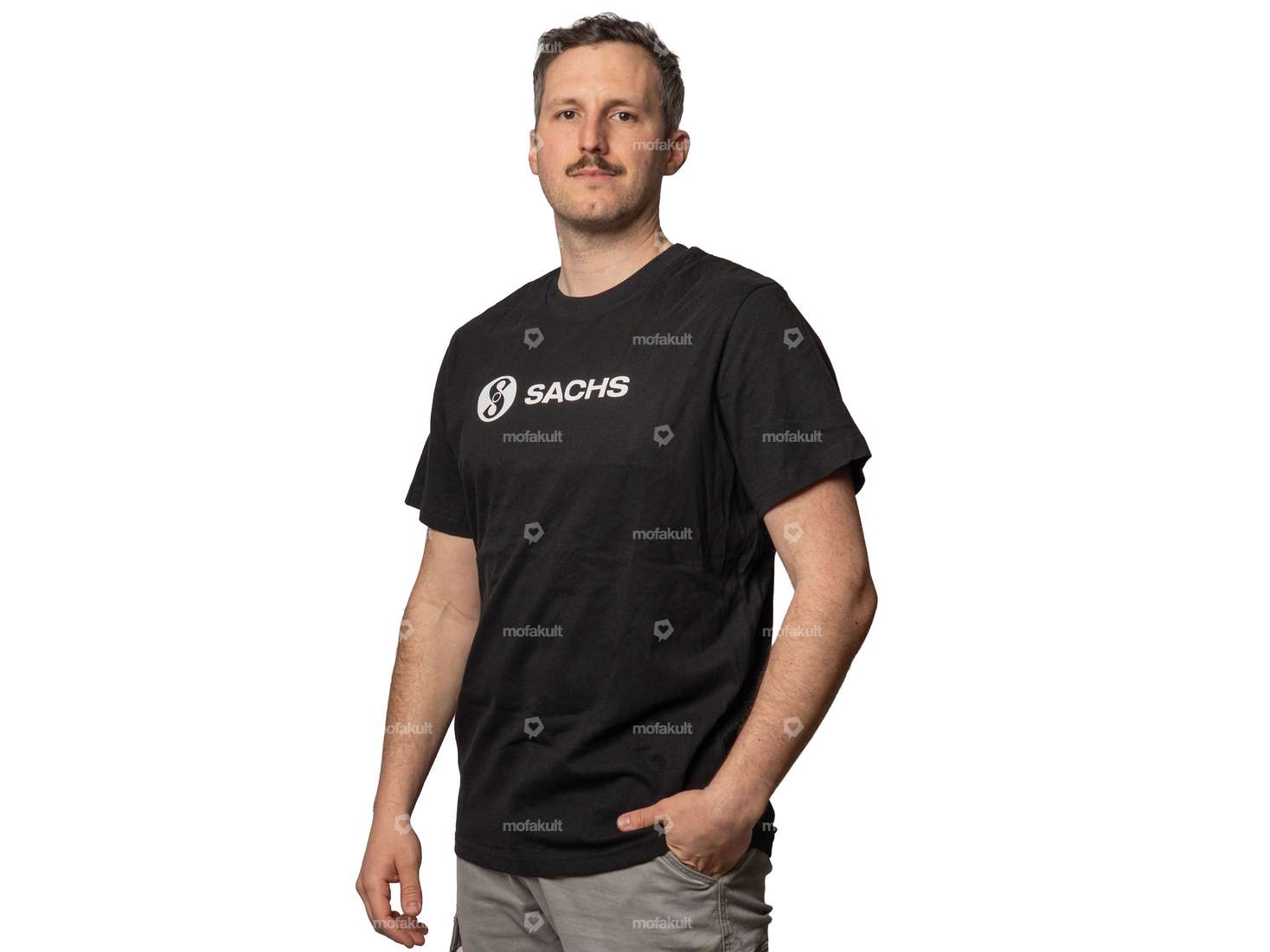 mk-Merch T-Shirt "SACHS" black Carousel Image 3