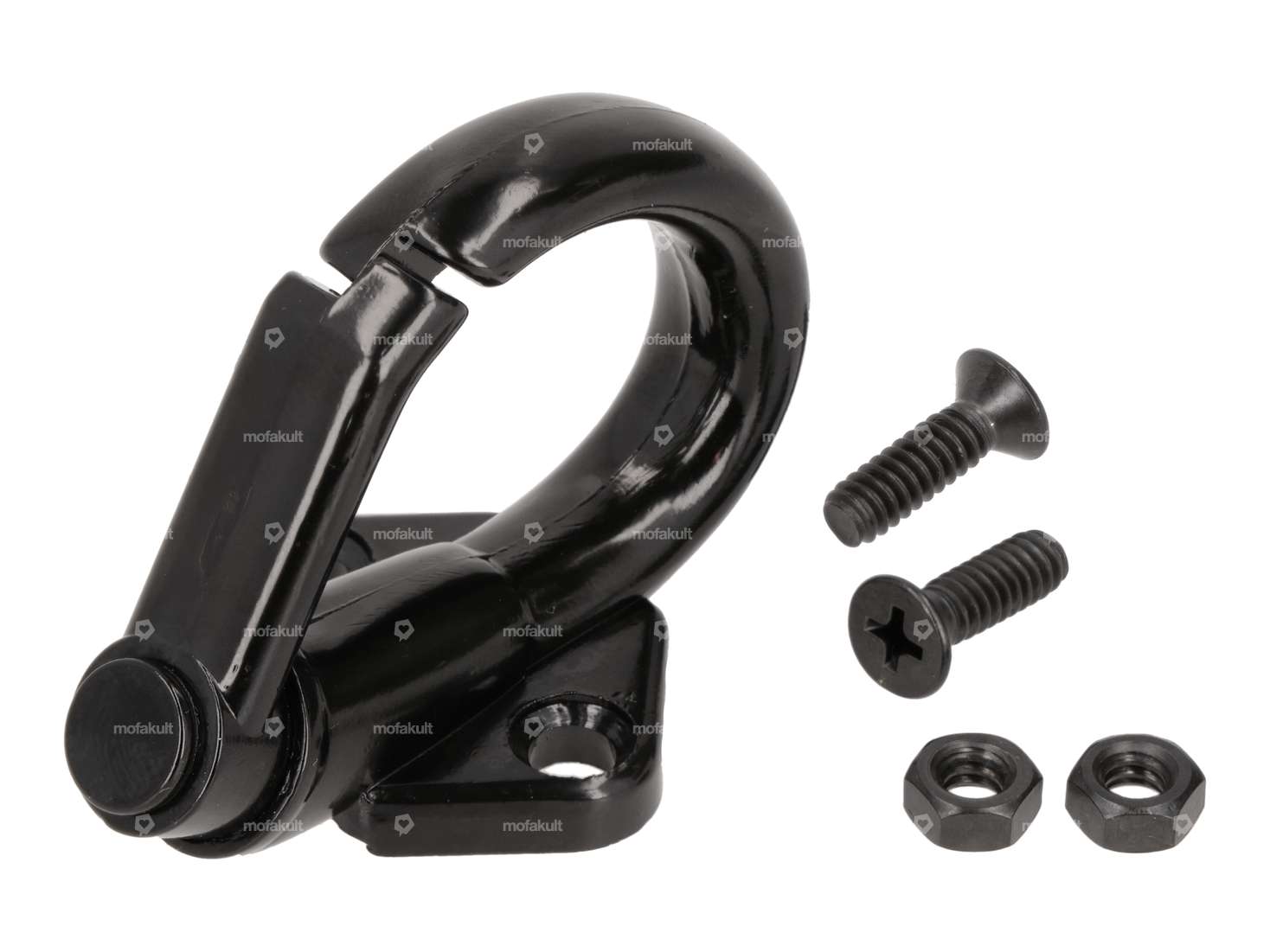 Luggage hook / helmet hook aluminum black | Vespa Carousel Image 1