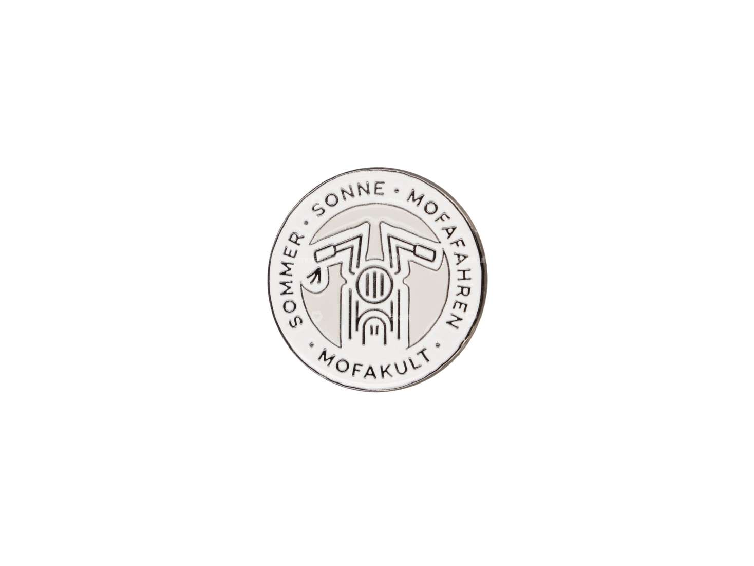 mk-merch Pin «Sommer·Sonne·Mofafahren» Ø 30 mm Carousel Image 1