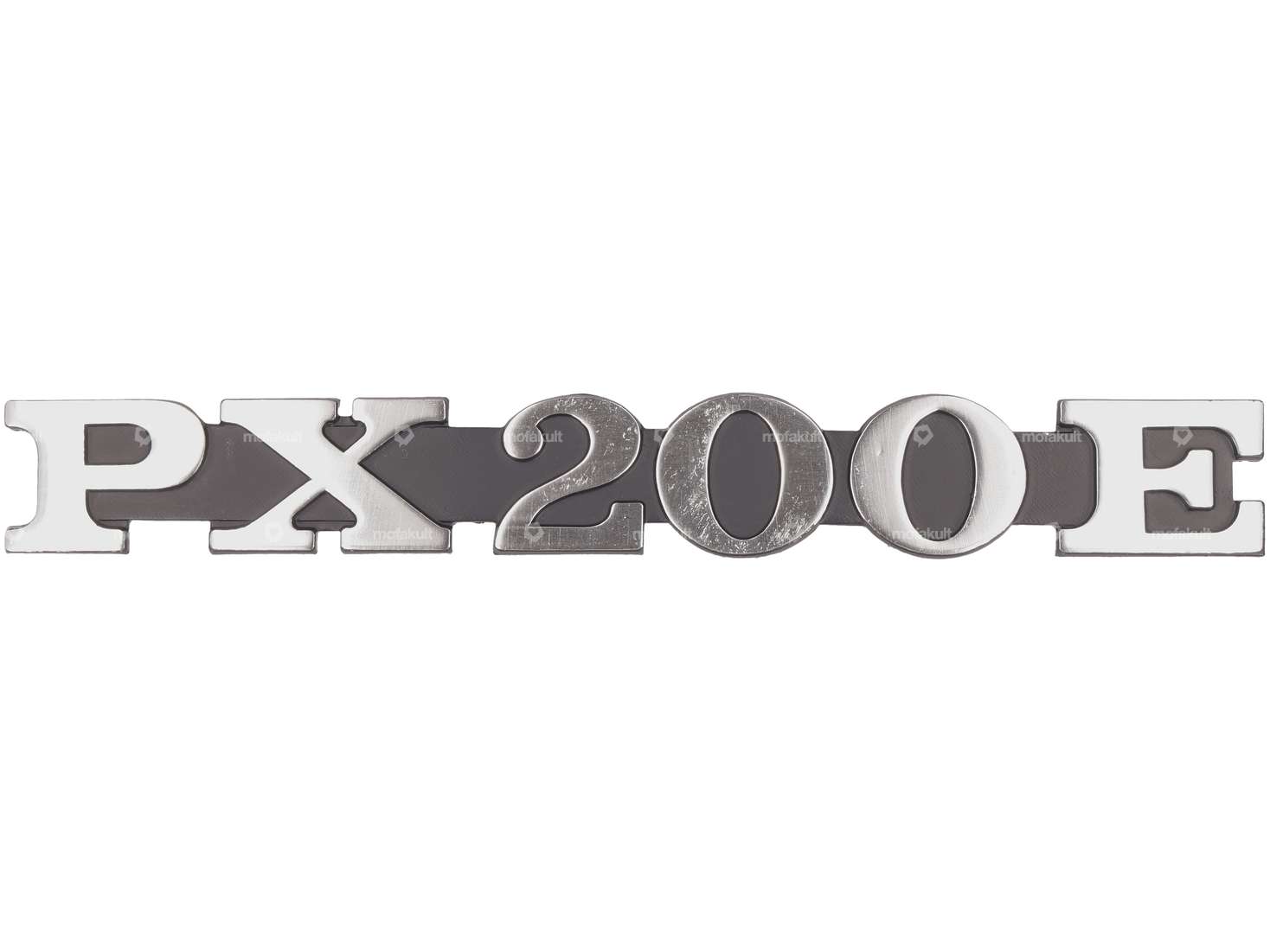 RMS emblem side cover left "PX 200 E" aluminum | Vespa PX200 Carousel Image 1