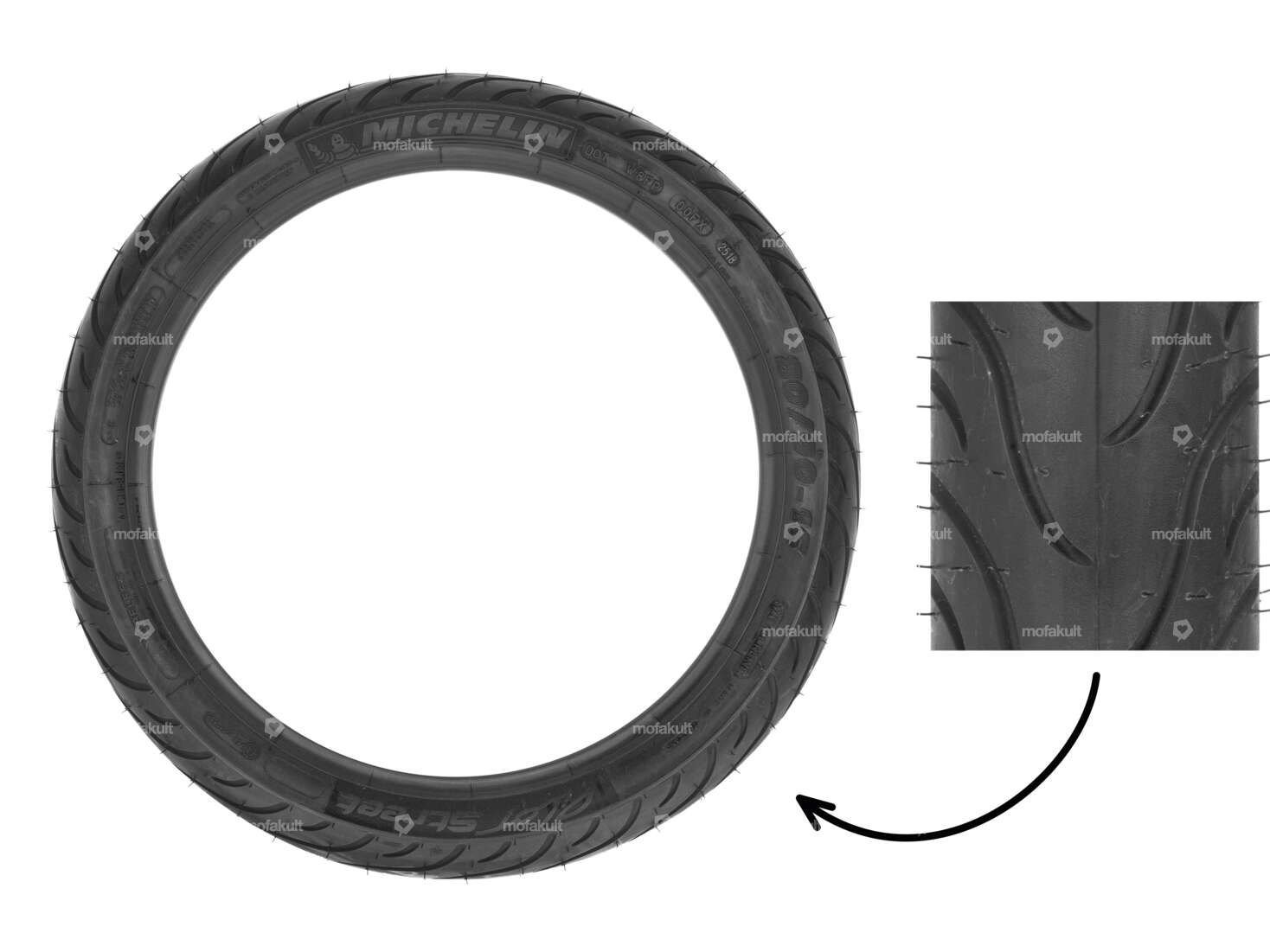 Michelin 80/90 x 16" Pilot Street Semi-Slick tires Carousel Image 1