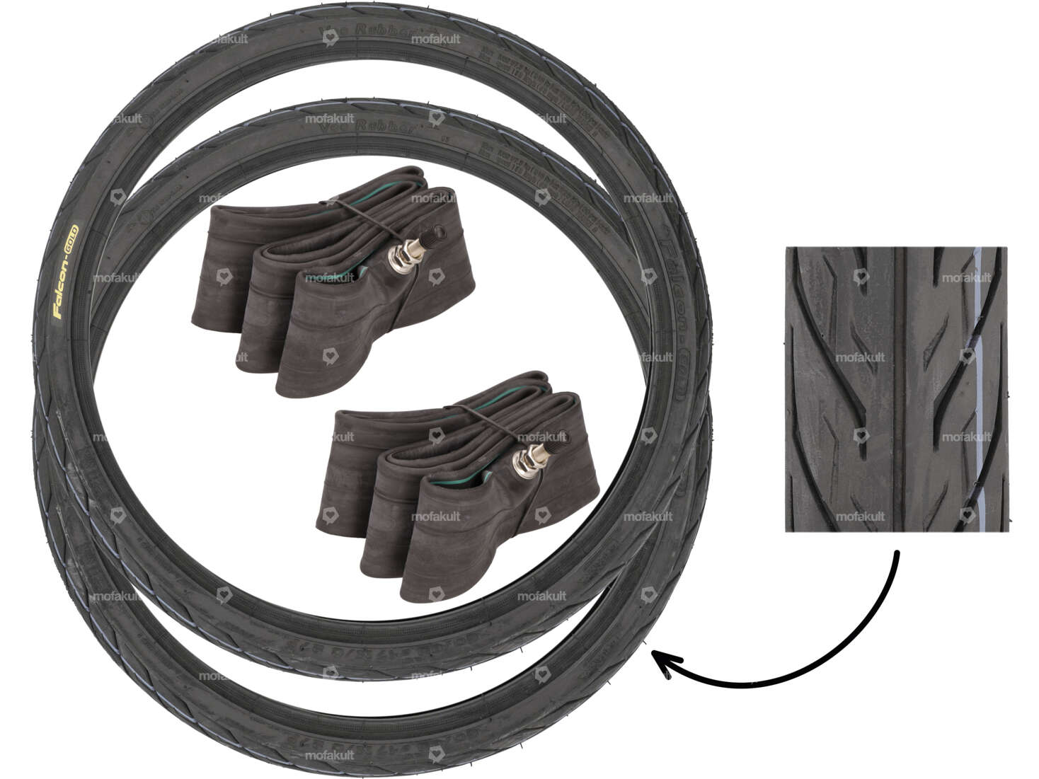 VeeRubber tire set 2.35 x 17" semi-slick VRM265 (V265) Carousel Image 1