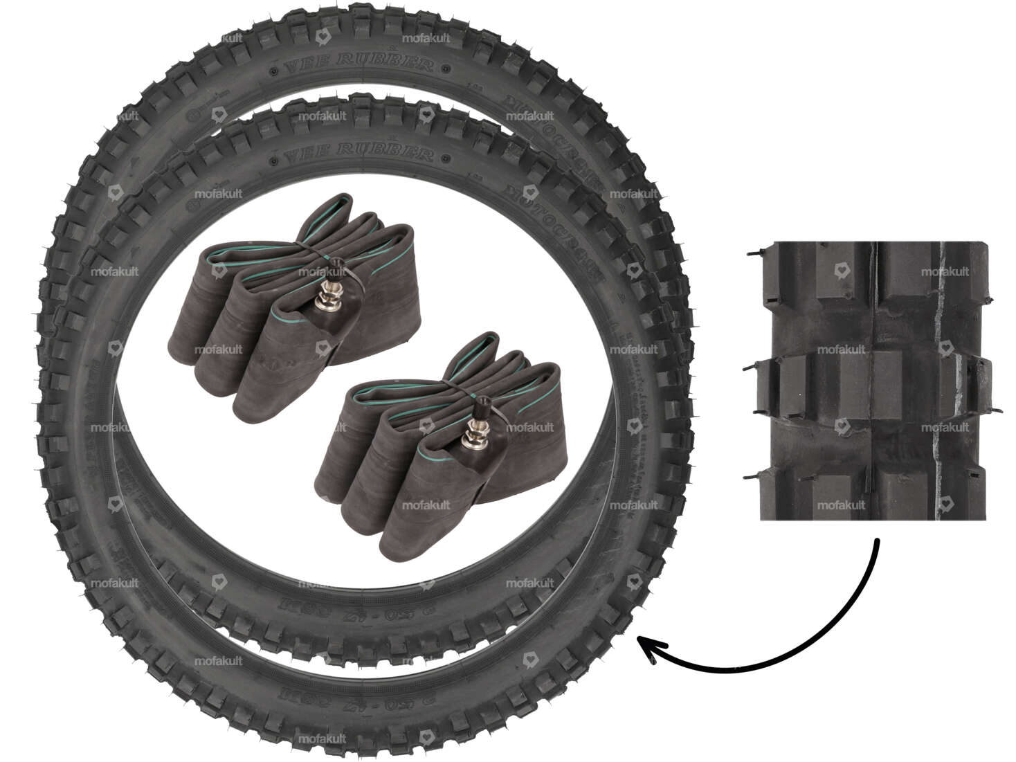 VeeRubber tire set 2.50 x 17" VRM031 (V031) Studs Carousel Image 1