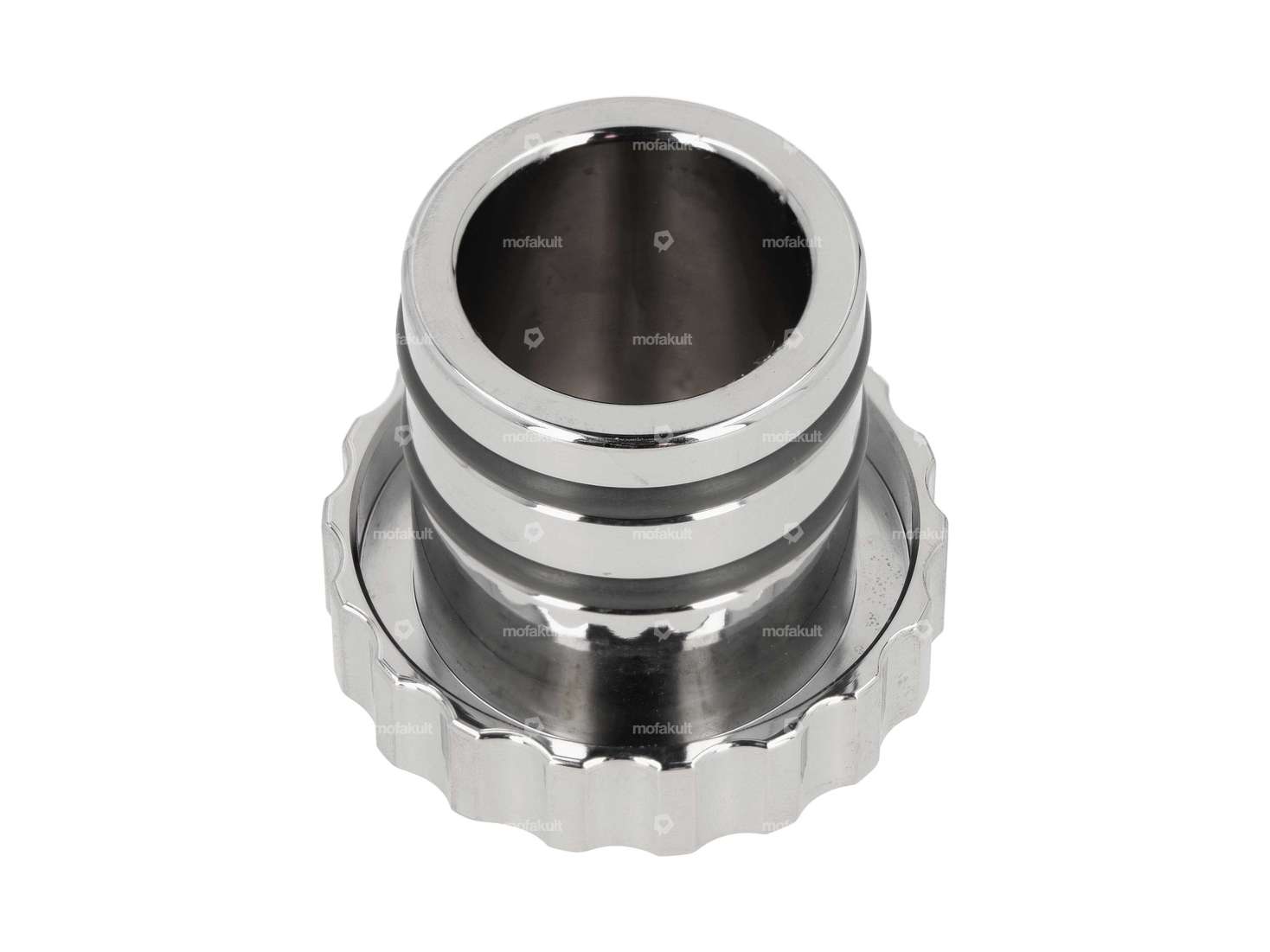 66HEROES Tankdeckel «66HEROES» gewellt Chrom | Piaggio Ciao, Bravo Carousel Image 2