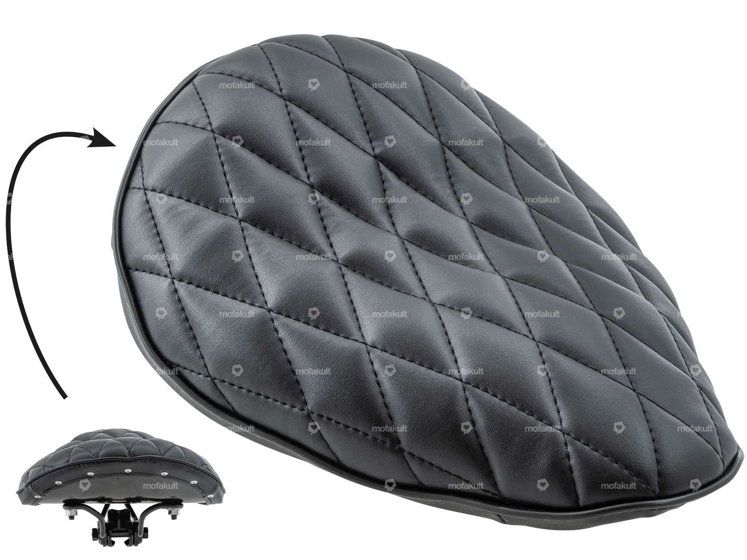 Sattel Karo-Muster schwarz Carousel Image 1