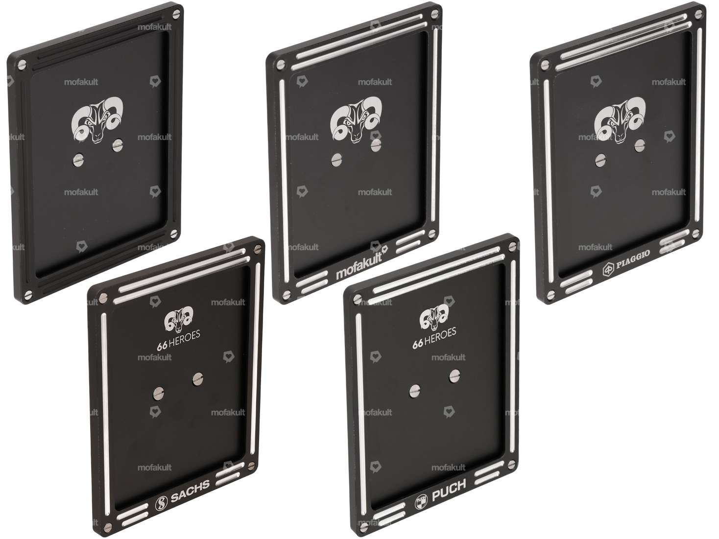 66HEROES license plate holder set incl. frame & mounting pin on the right side (DE version) Carousel Image 6
