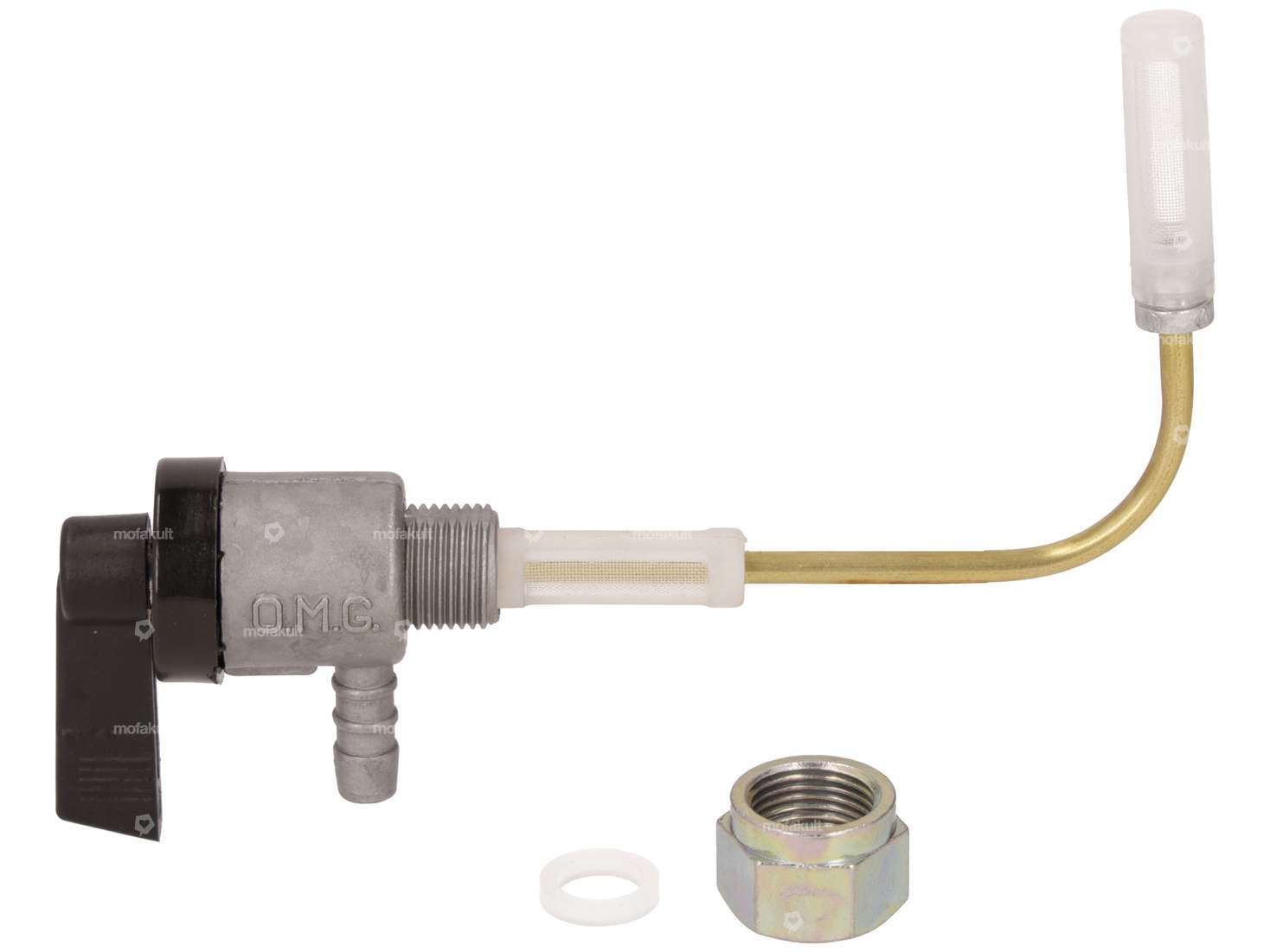 OMG fuel tap horizontal M12x1 (with union nut) bottom outgoing | Puch Maxi S / N Carousel Image 1