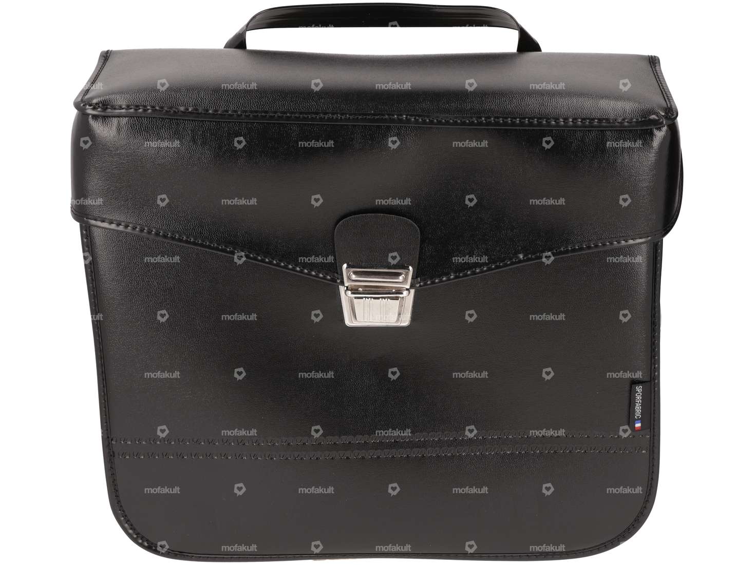 Luggage bags black angular leather look Carousel Image 2