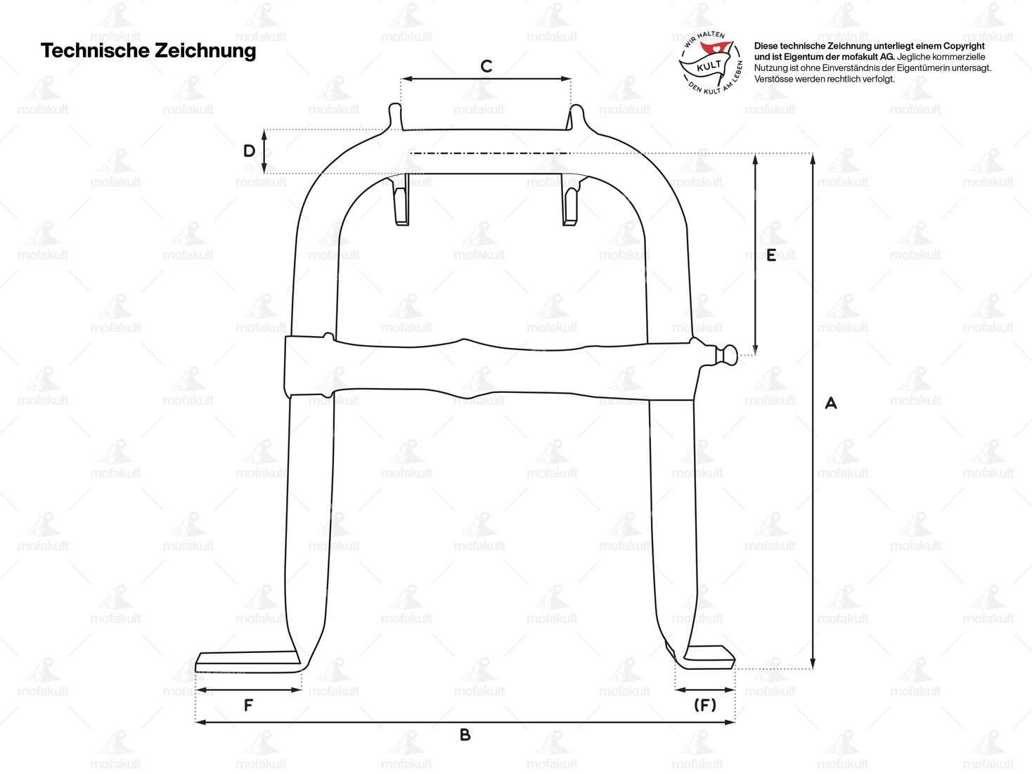 Hauptständer schwarz (Budget) | Puch Maxi S, P1 / X30 NS, NL, NG Carousel Image 4