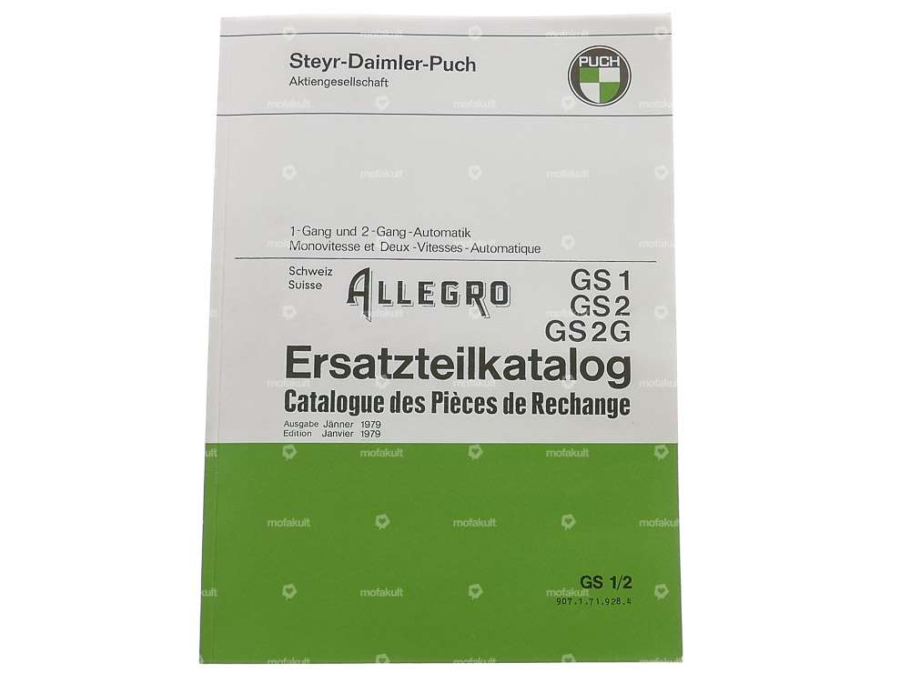 Ersatzteilkatalog | Puch Allegro GS1, GS2, GS2G Carousel Image 1