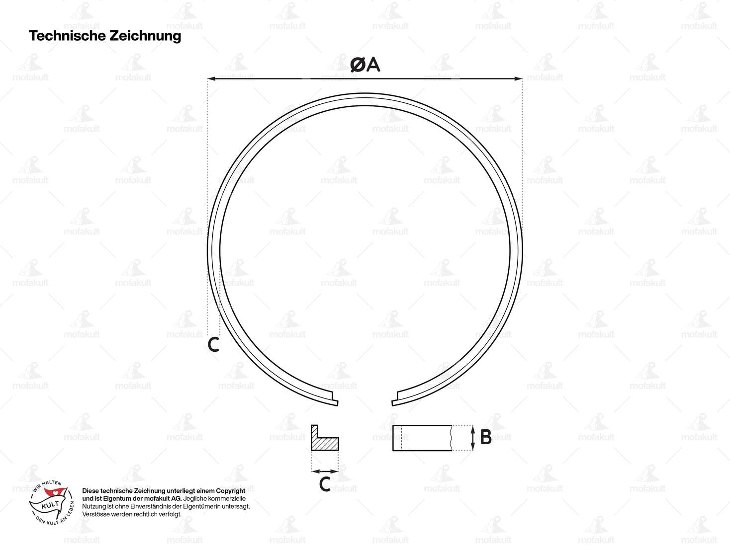 Meteor piston rings 38.6 mm (pair) | Piaggio Ciao, SI, Bravo, Boxer Carousel Image 4