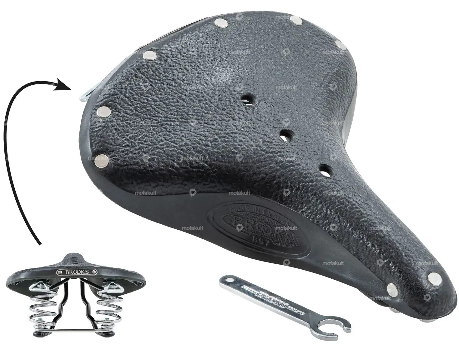 BROOKS saddle B67 leather barrel springs black | mofakult