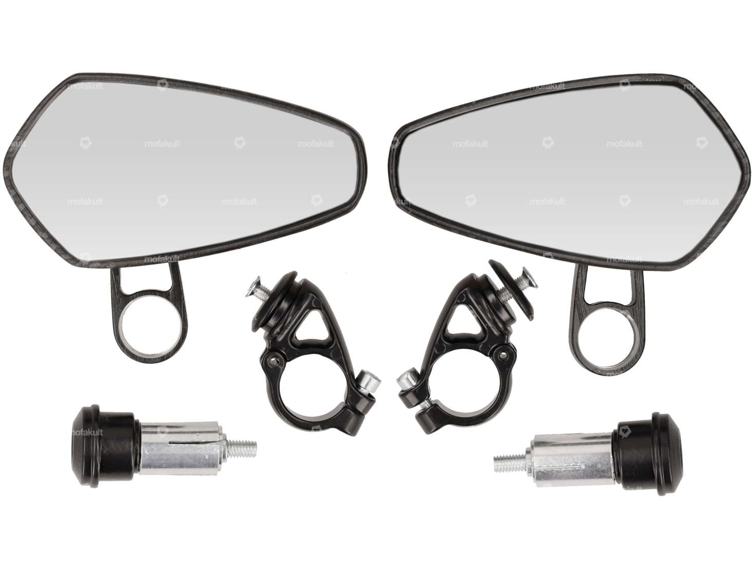 Spiegel CNC «Diamant» Steckvariante Alu Carbon-Look Carousel Image 1