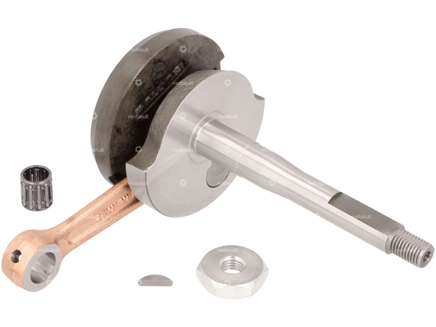 Malossi crankshaft "RHQ Racing" 10 mm KoBo | Piaggio Ciao, SI, Bravo, Boxer Carousel Image 1