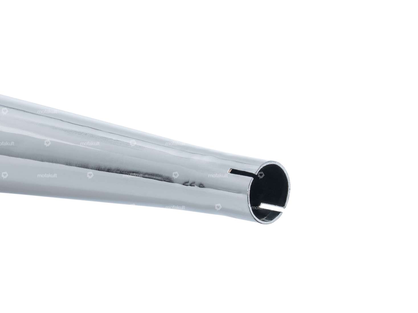 Rear muffler cigar Ø 26 / 60 mm curved chrome Carousel Image 2