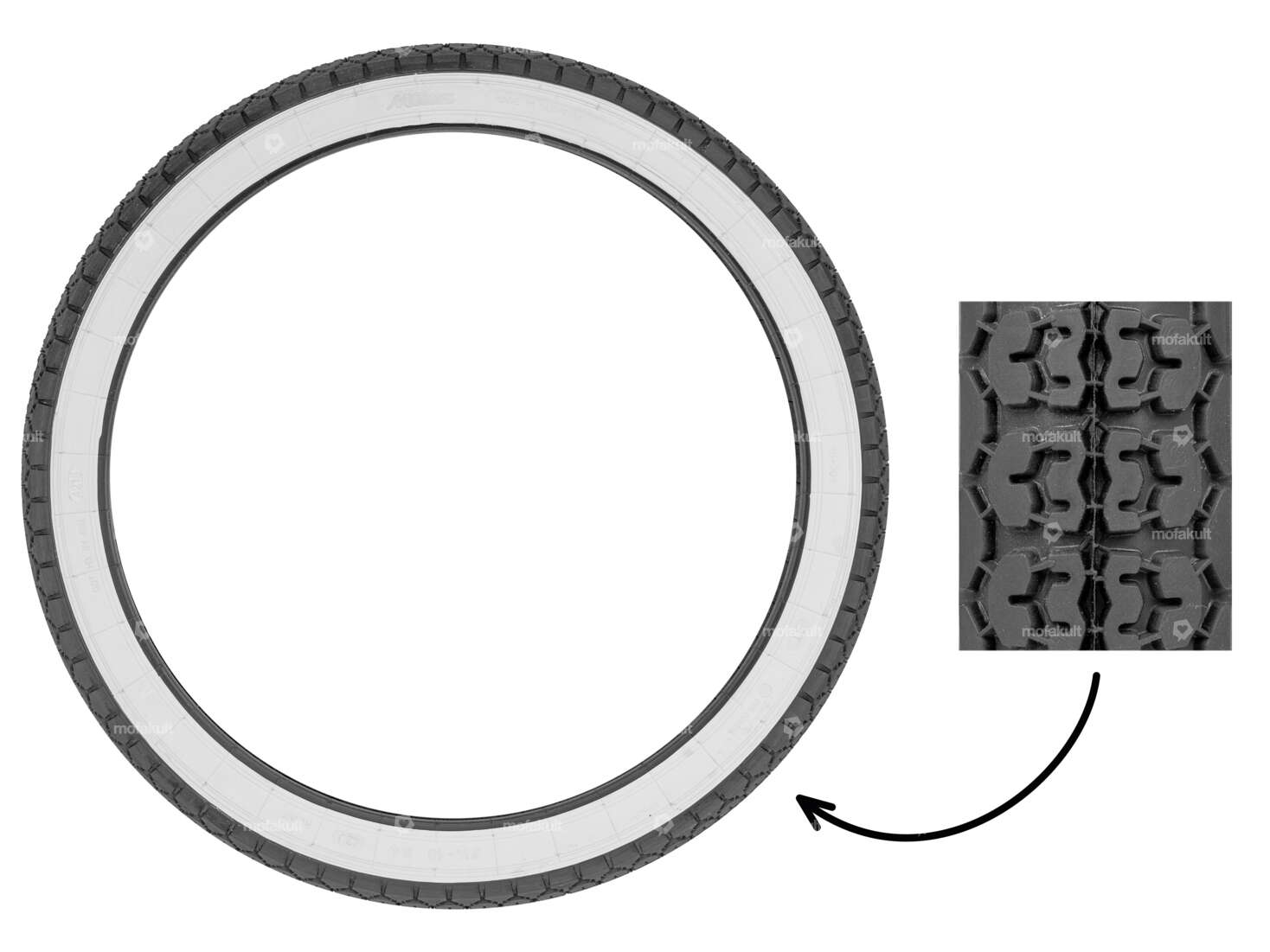 Mitas 2.25 x 18" Reifen B4 Allround Weisswand Carousel Image 1