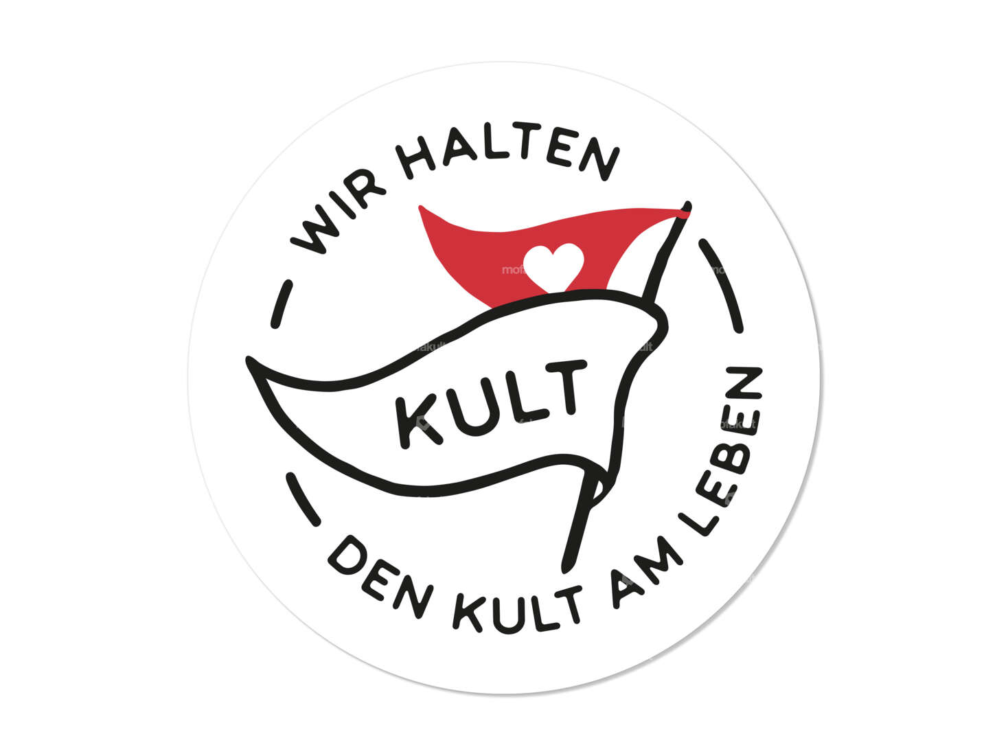 Aufkleber «Wir halten den Kult am Leben» Ø 9 cm Carousel Image 1