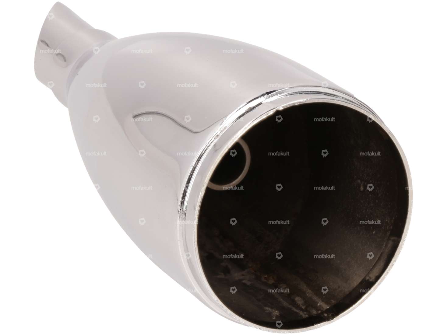 Endstück Auspuff Flöte 65 mm seitlich abgehend Chrom Carousel Image 2