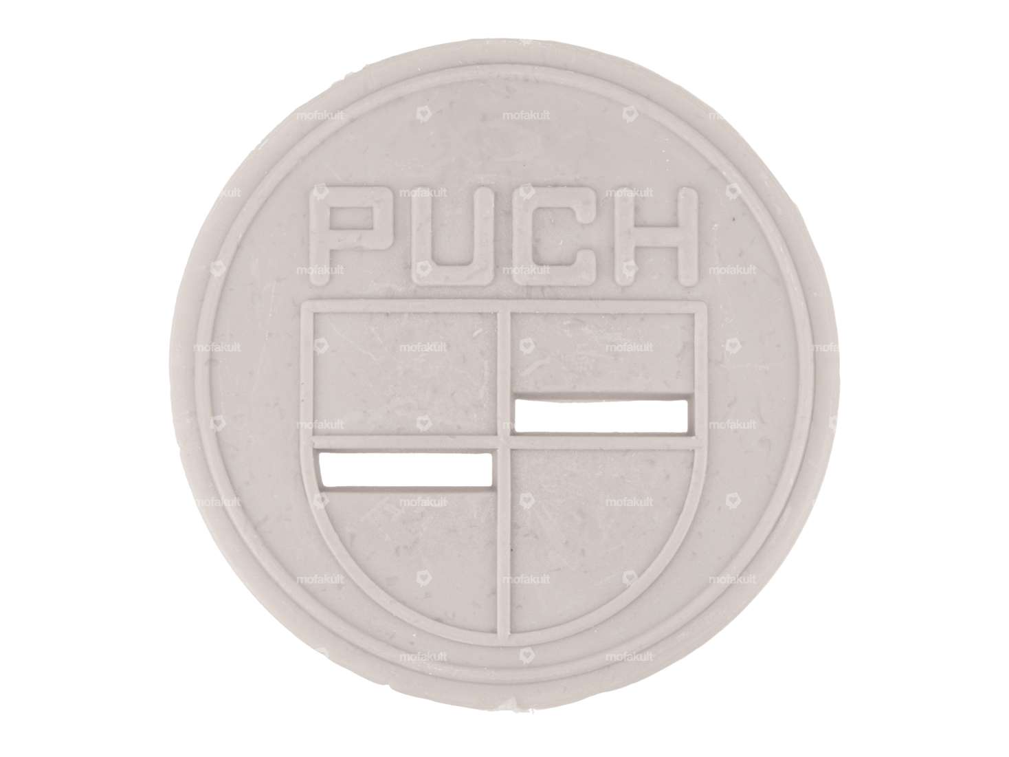 swiing® revival emblem "Puch" ignition cover gray Carousel Image 1